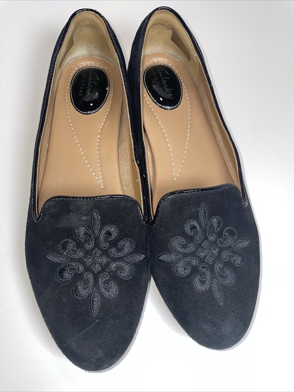 Clarks Artisan Atilay Kellen Suede Flat Sz 8 Black